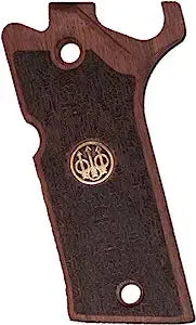 Beretta 92 Xi Wood Gun Grips  Gold Metal Logo (Does not fit Performance Model)