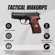 Sig Sauer P228 - P229 and M11-A1 Gold Metal Grips Red Colour Disayn(P229 (DA/SA) (Doesn`t fit P229 Legion SAO))