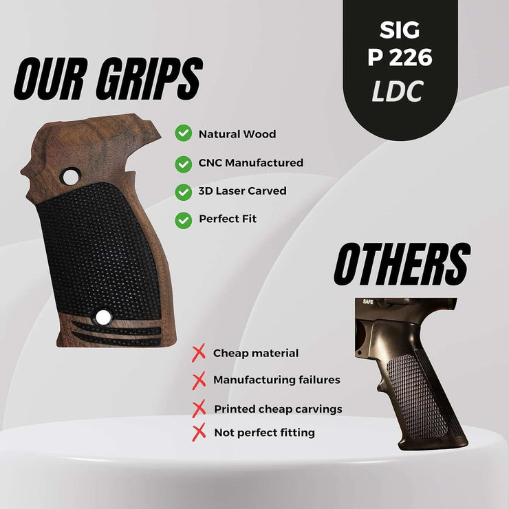 Sig Sauer P226 LDC II and LDC 2 Walnut Wood Grips