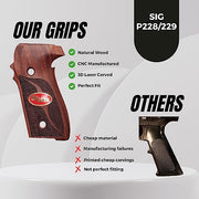 Sig Sauer P228 - P229 and M11-A1 Gold Metal Grips Red Colour Disayn(P229 (DA/SA) (Doesn`t fit P229 Legion SAO))