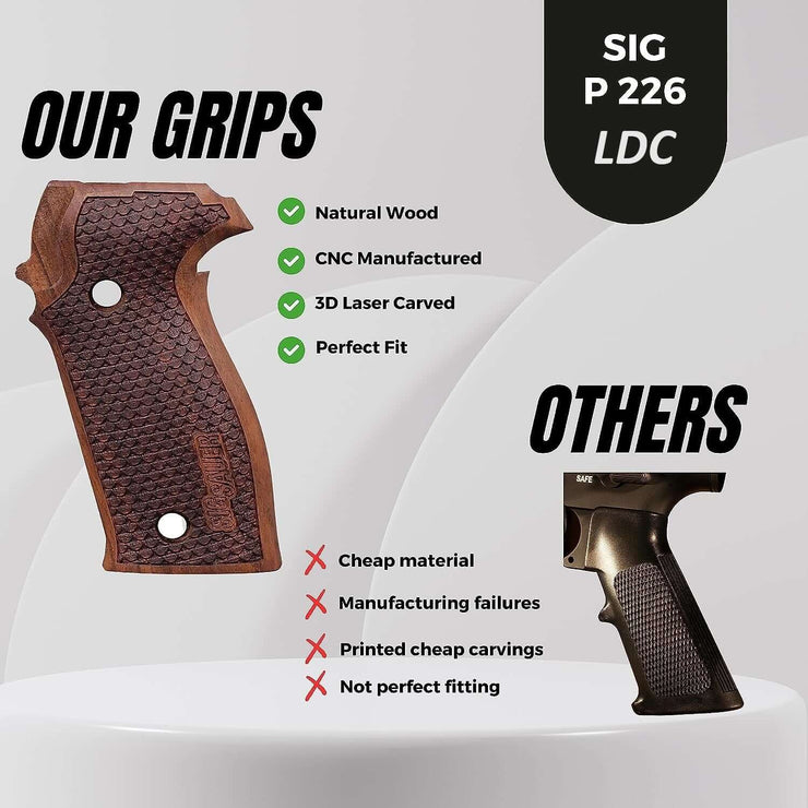 Sig Sauer P226 LDC II and LDC 2 Walnut Wood Grips