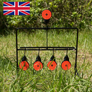 5x Targets Self Resetting Spinning Air Gun Rifle Shooting Metal Swing Target Set