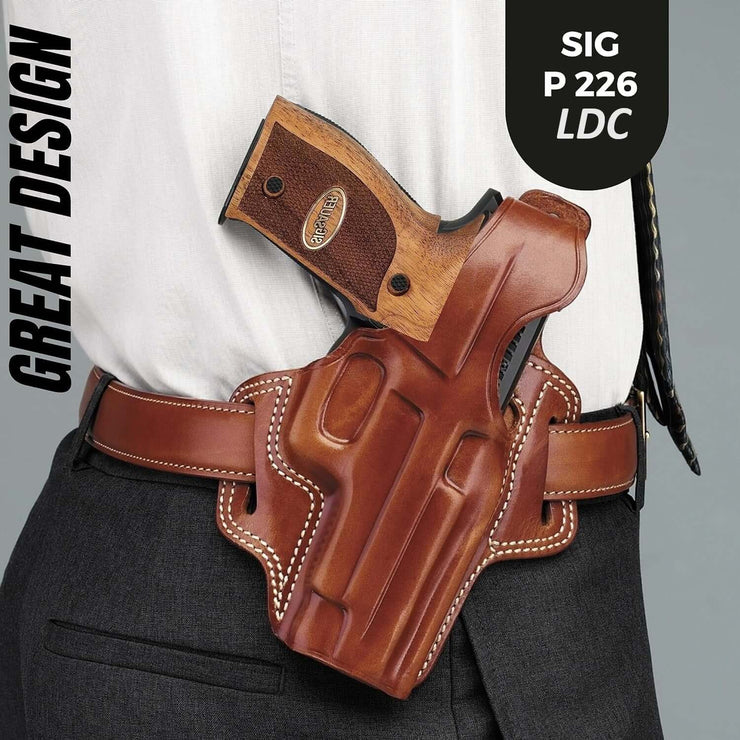 Sig Sauer P226 LDC II and LDC 2 Walnut Wood Grips Gold Metal Logo