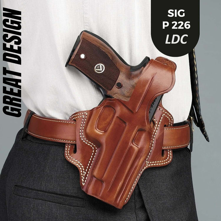 Sig Sauer P226 LDC II and LDC 2 Walnut Wood Grips Gold Metal Logo