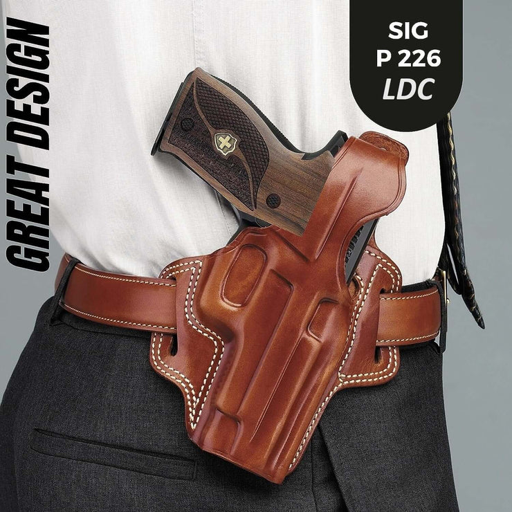 Sig Sauer P226 LDC II and LDC 2 Walnut Wood Grips Gold Metal Logo