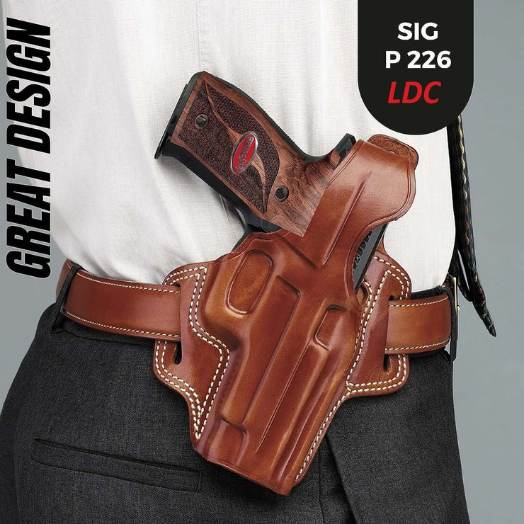 Sig Sauer P226 LDC II and LDC 2 Walnut Wood Grips Silver Metal Logo