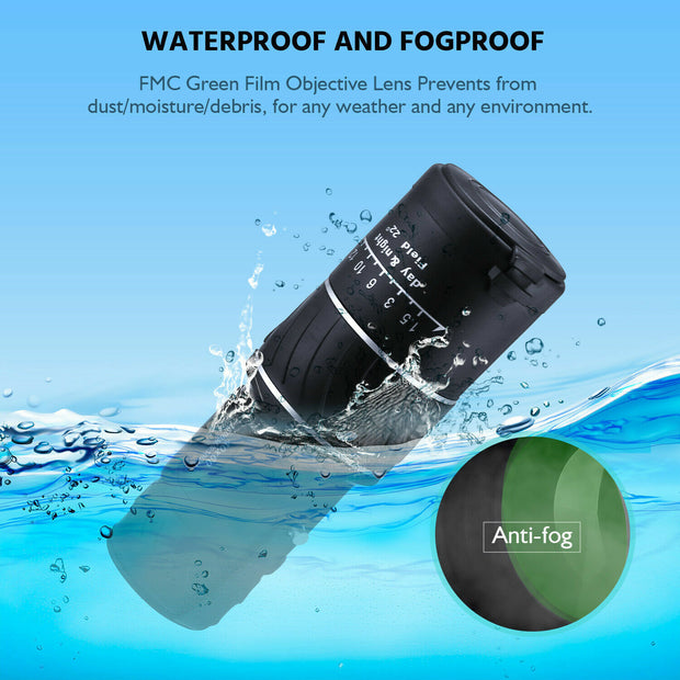 40x60 Day Night Vision HD Optical Monocular Hunting Camping Handheld Telescope Life Waterproof, Anti-Fog Monocular Suitable For Observing Nature Animals